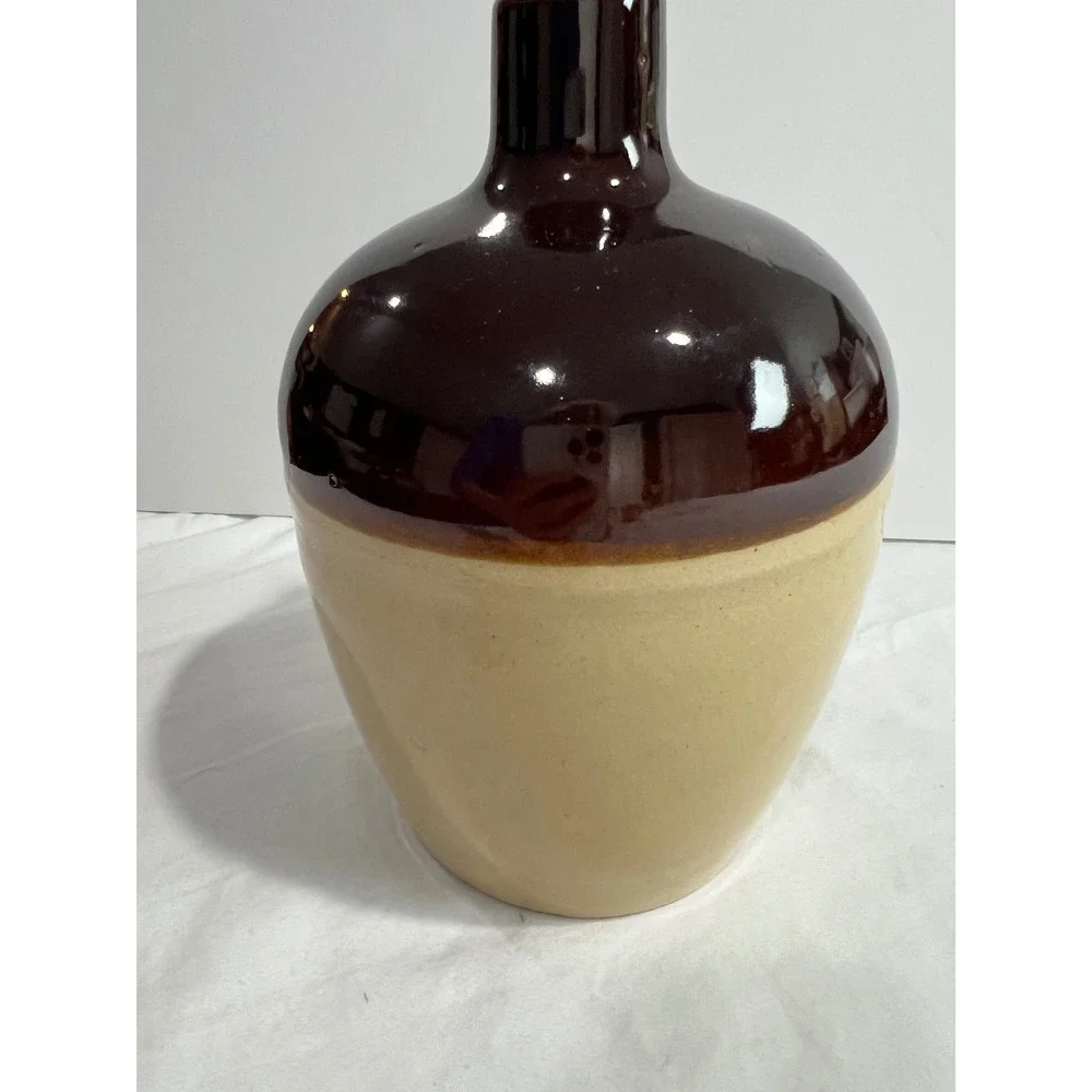 Vintage Rice University Owl Crest Stoneware Jug Decanter Brown Owl‎ Pottery C22